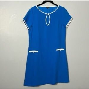 Anthropologie Raoul Mini RAOUL Zip Front
Dress Cobalt Optic White